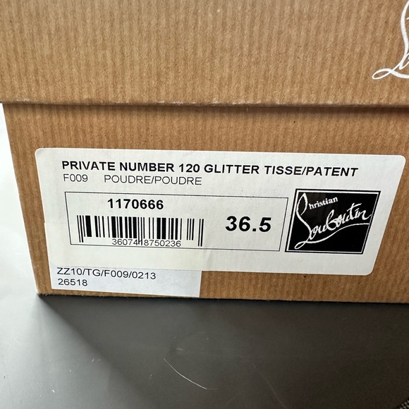 Brand new beautiful Christian Louboutin Private Number 120 Glitter Platform Heel - Picture 9 of 9